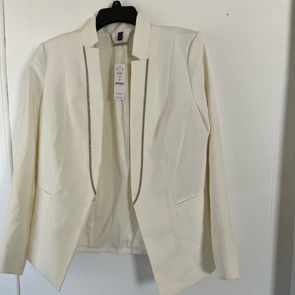 white Black Jackets & Blazers - Halogen White Black Womens Blazer